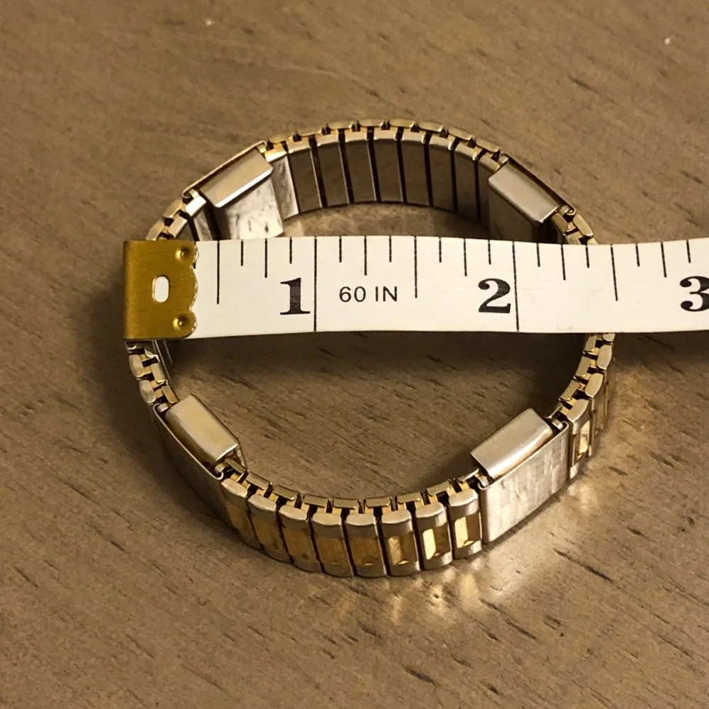 Gold and Silver Tone Men’s Metal Stretch Bracelet